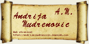 Andrija Mudrenović vizit kartica